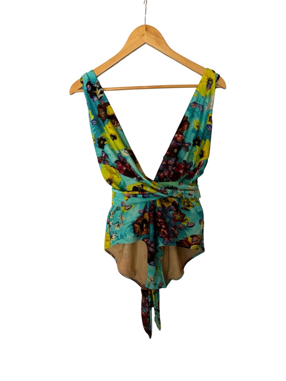 Vintage Jean Paul Gaultier Turquoise Yellow Floral One-Piece
